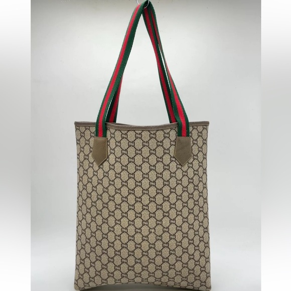 “24 hour sale”Authentic Gucci PLUS Sherry Line Beige PVC Tote Bag BEAUTIFUL BAG - Picture 2 of 16